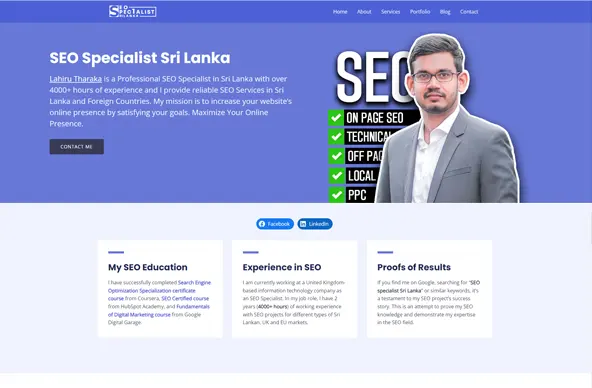 Portfolio - SEO Specialist Sri Lanka